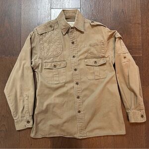 Vintage Cabela's Safari Shirt Field Shirt Men's Size Medium Button-Up Shirt Tan